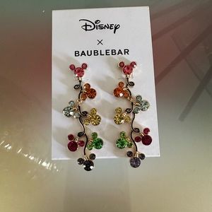 Bauble Bar and Disney Mickey string of lights Christmas/holiday earrings
